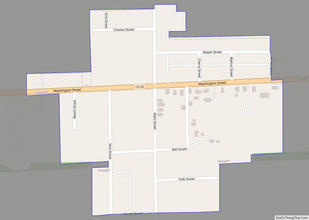 Map of Straughn town