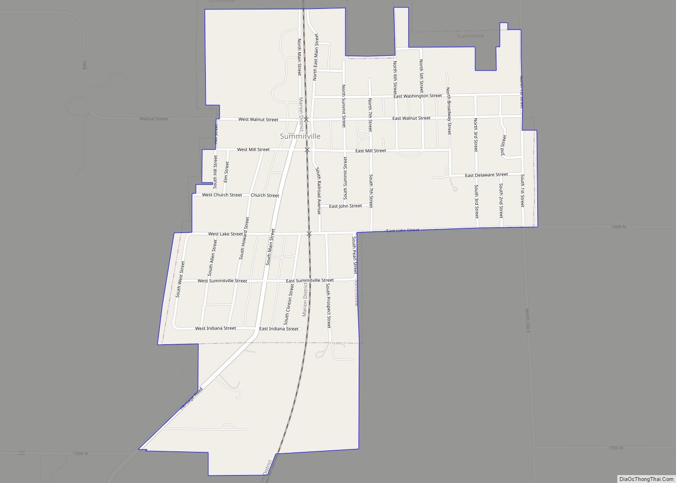 Map of Summitville town, Indiana