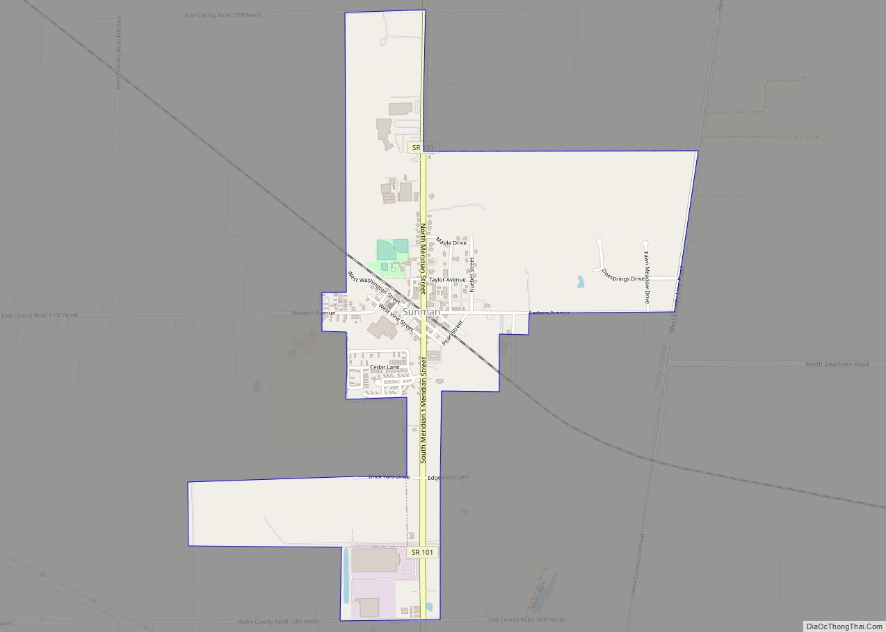 Map of Sunman town