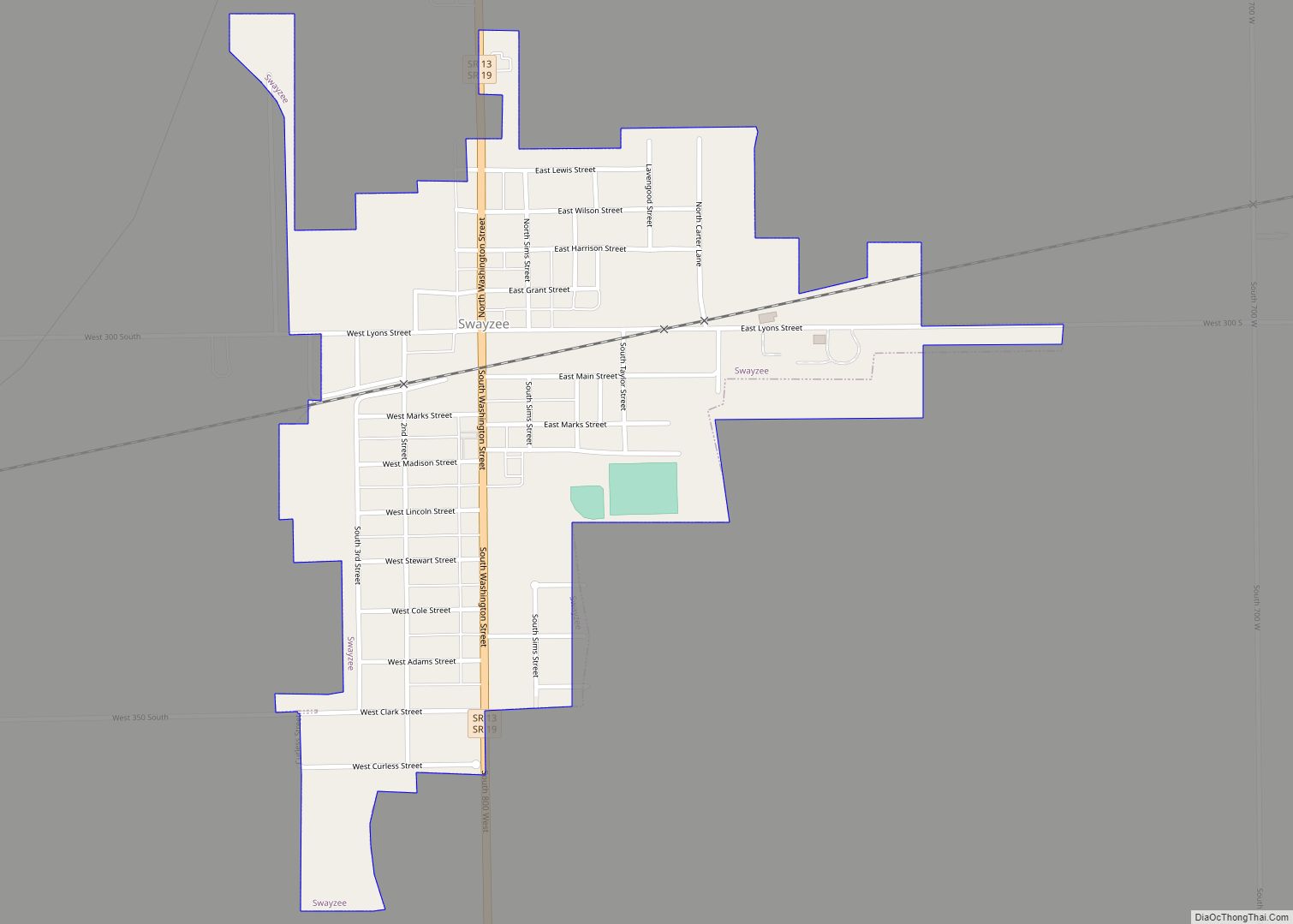 Map of Swayzee town