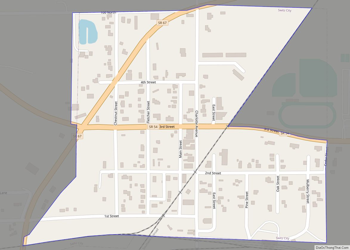 Map of Switz City town