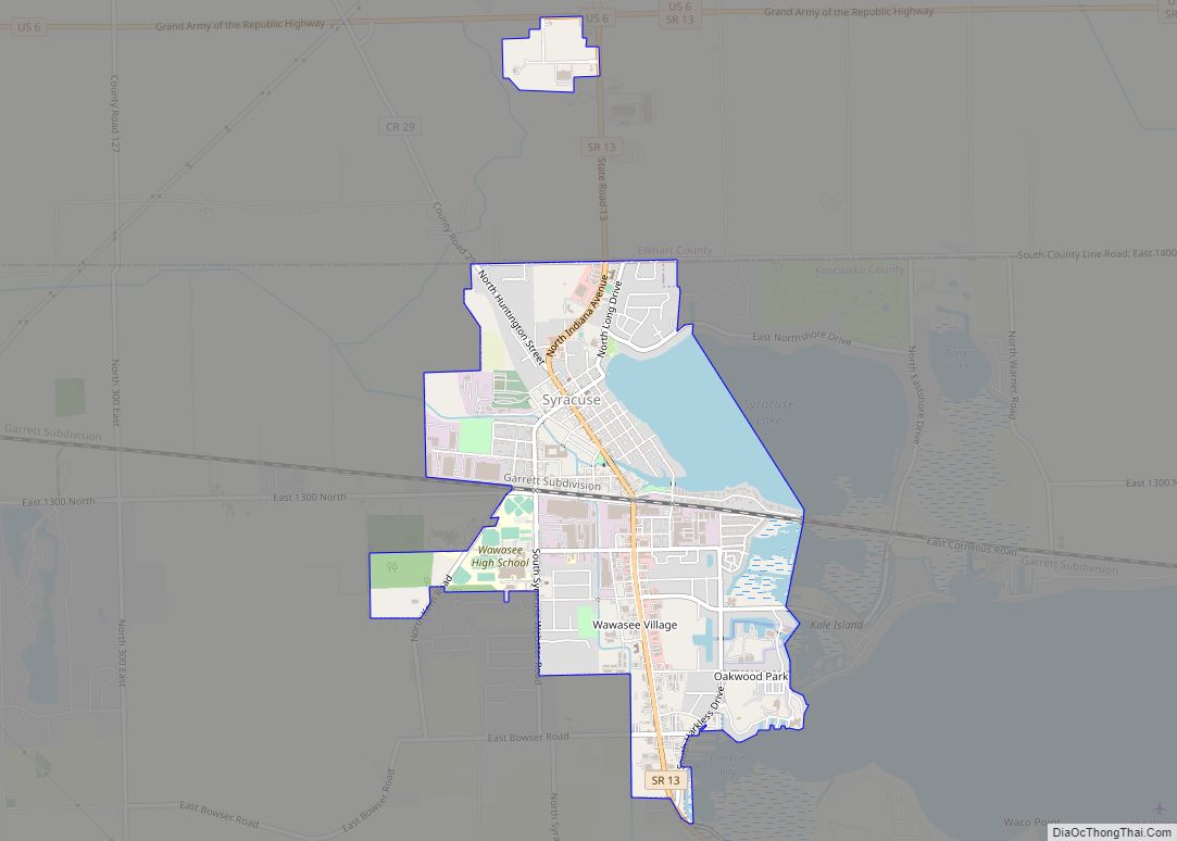 Map of Syracuse town, Indiana