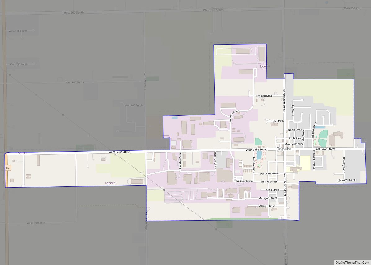 Map of Topeka town, Indiana