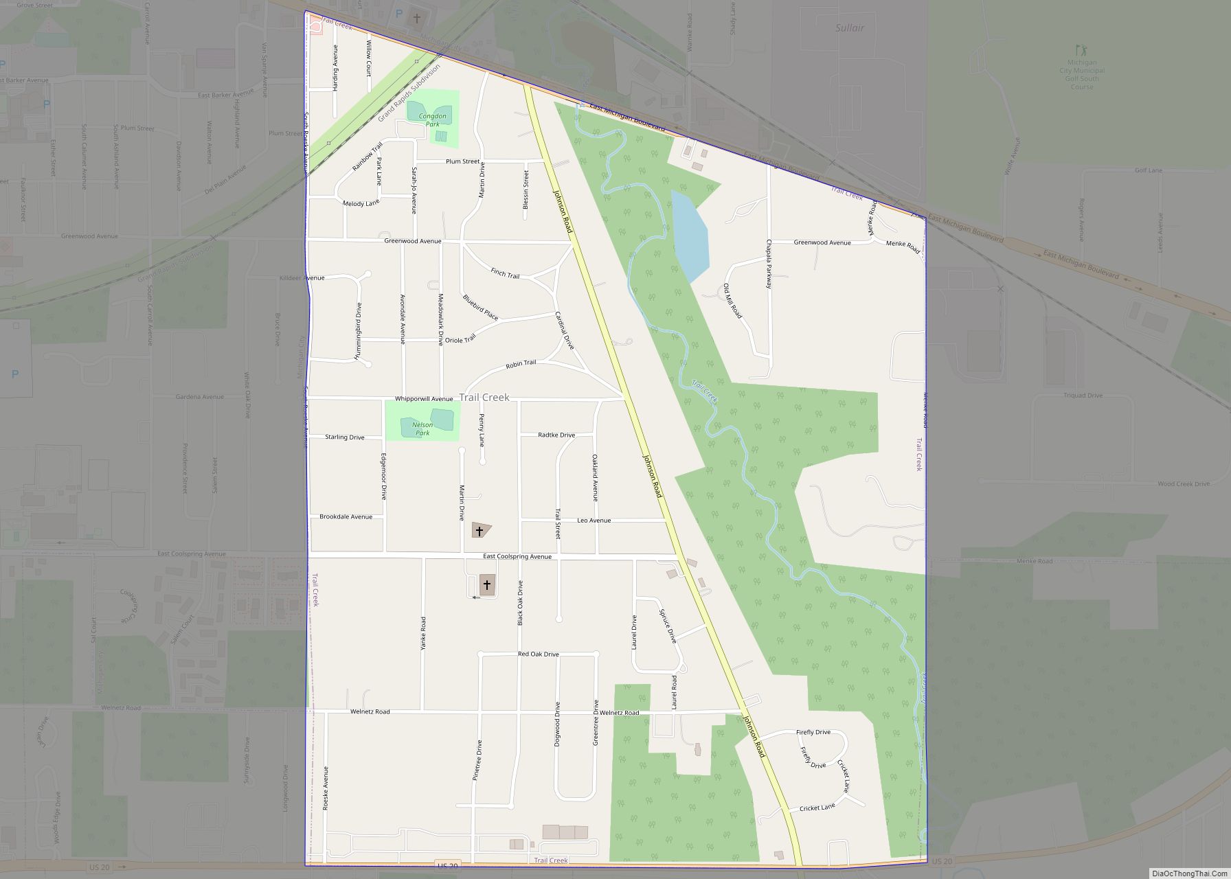 Map of Trail Creek town