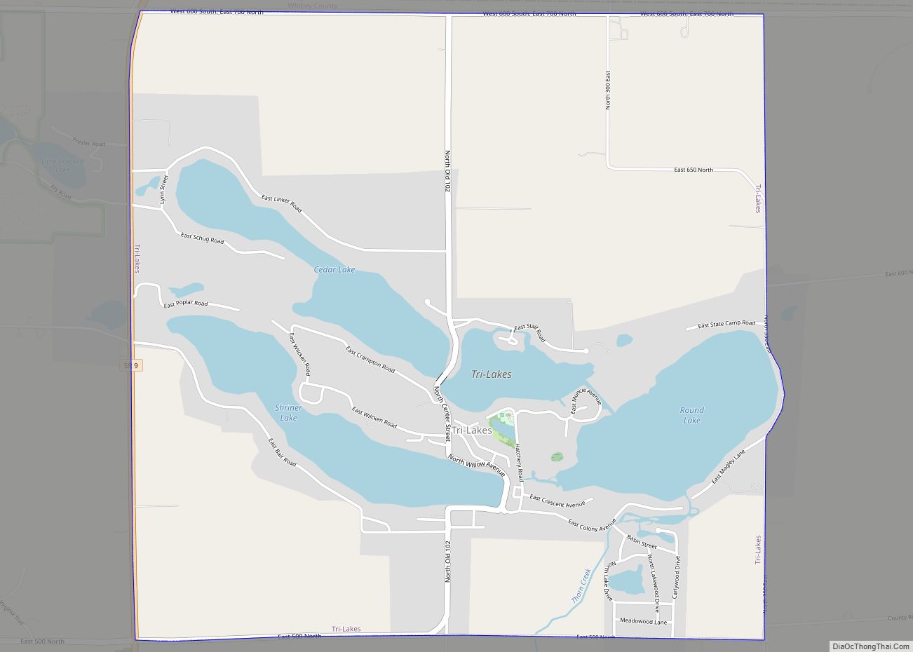 Map of Tri-Lakes CDP