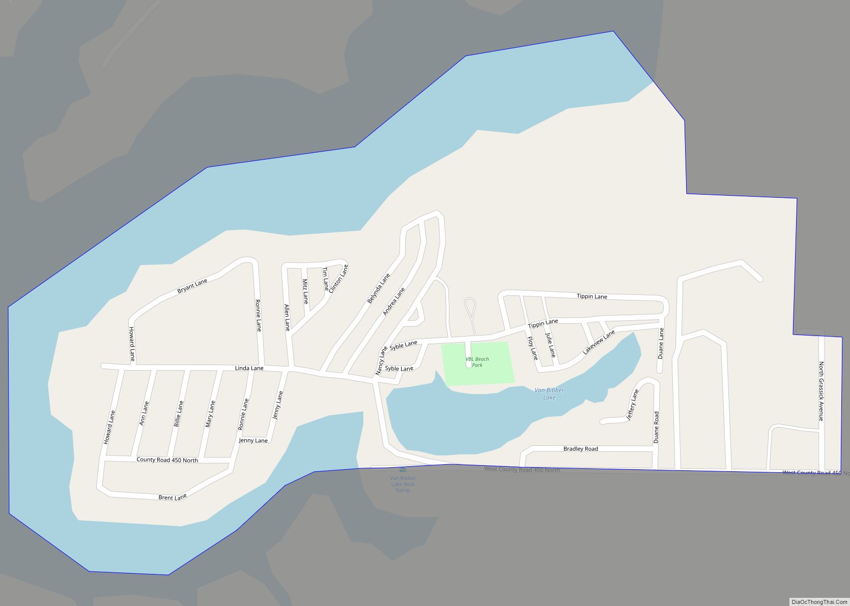 Map of Van Bibber Lake CDP