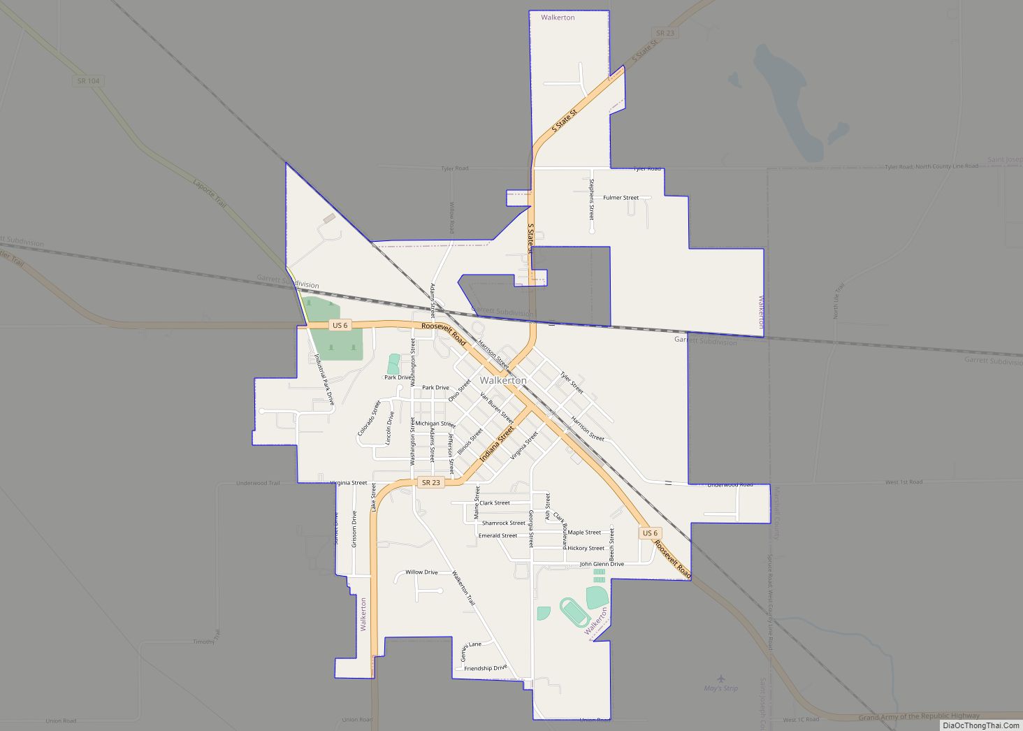 Map of Walkerton town