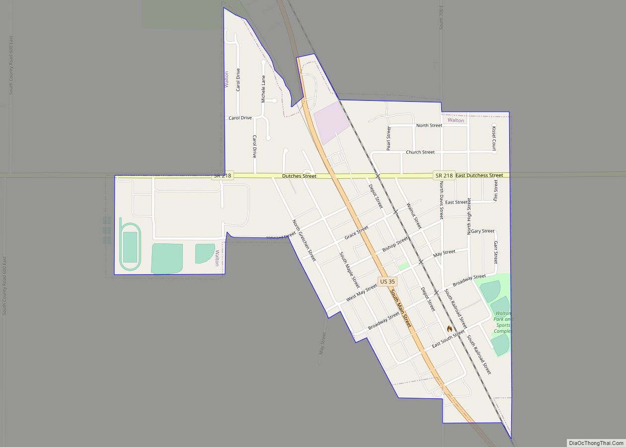 Map of Walton town, Indiana