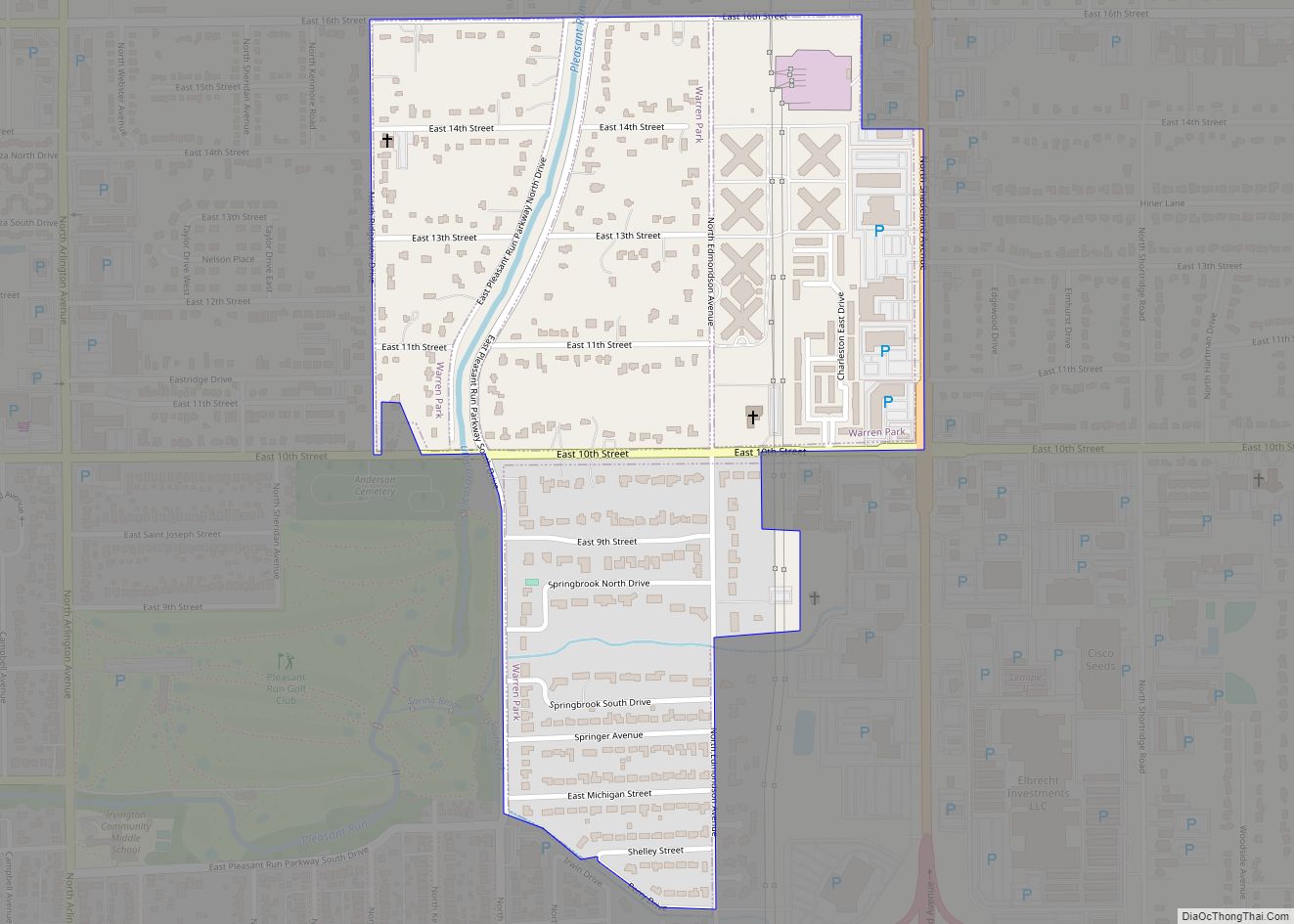 Map of Warren Park town