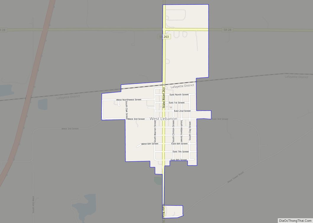 Map of West Lebanon town