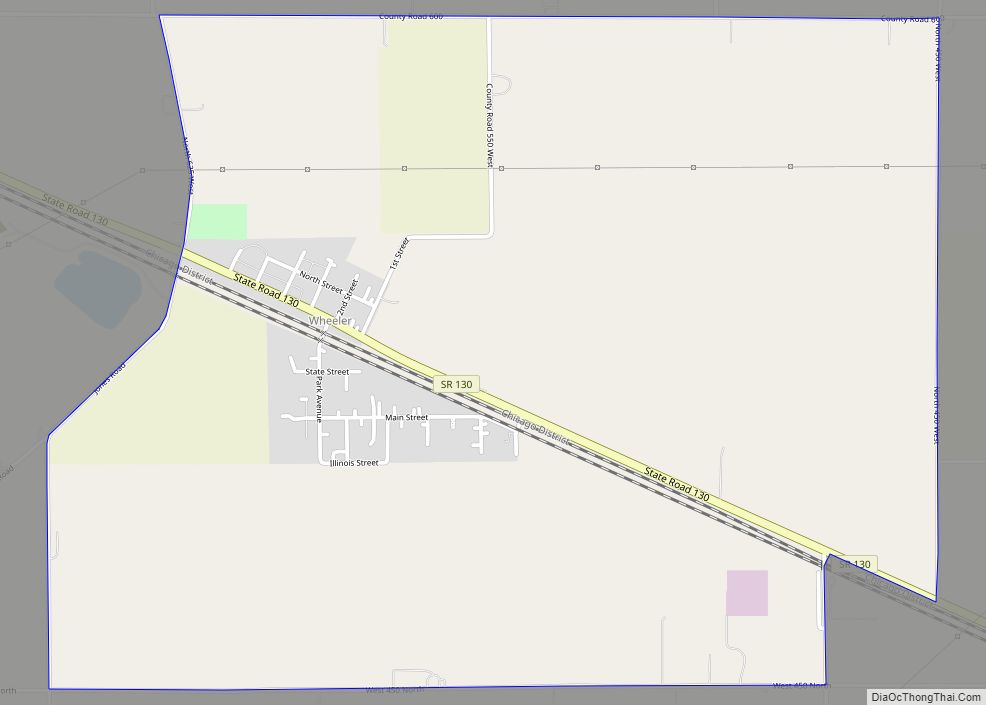 Map of Wheeler CDP, Indiana