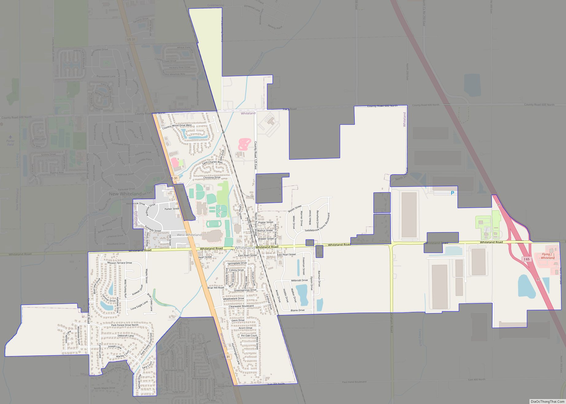 Map of Whiteland town