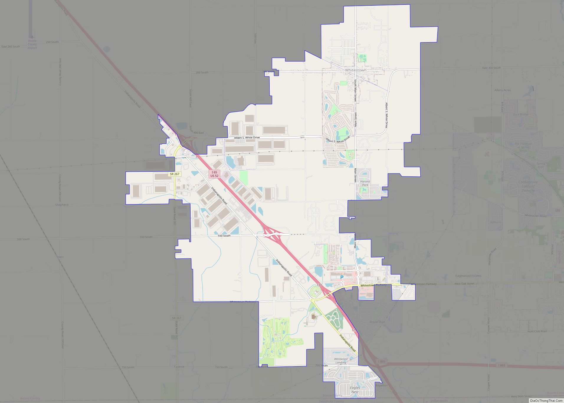 Map of Whitestown town