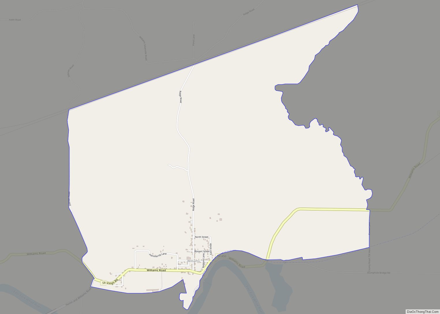 Map of Williams CDP, Indiana