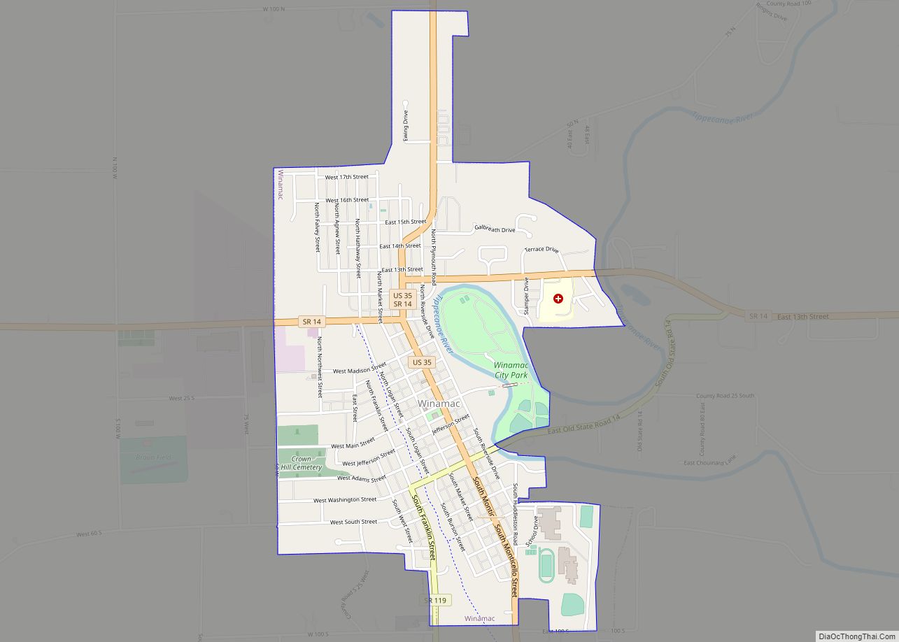 Map of Winamac town