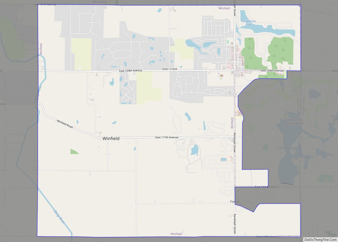 Map of Winfield town, Indiana