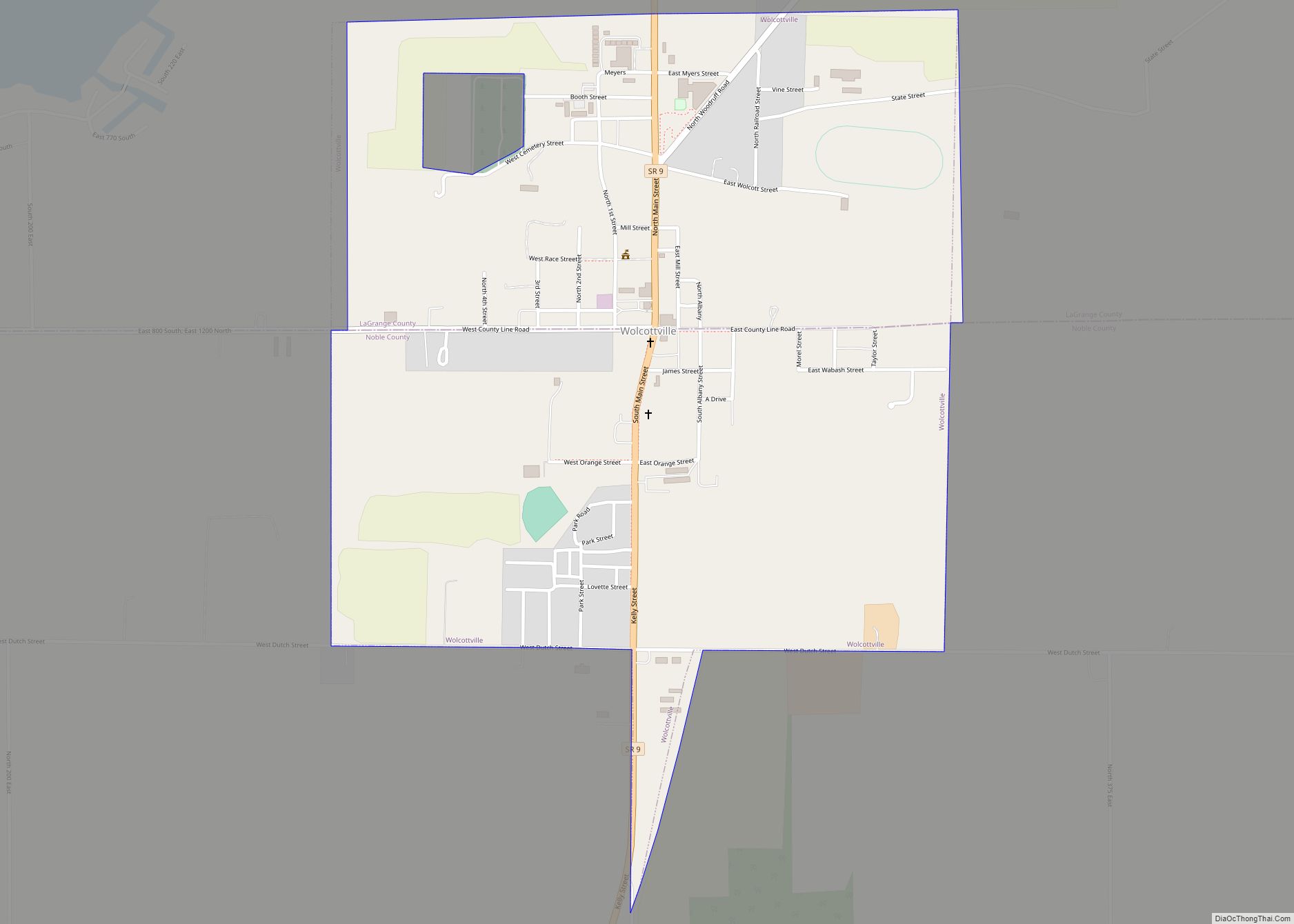 Map of Wolcottville town