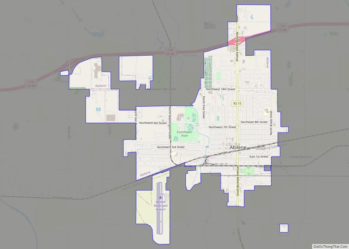 Map of Abilene city