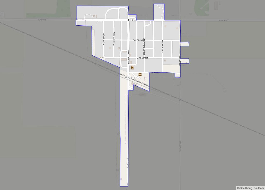 Map of Alden city, Kansas