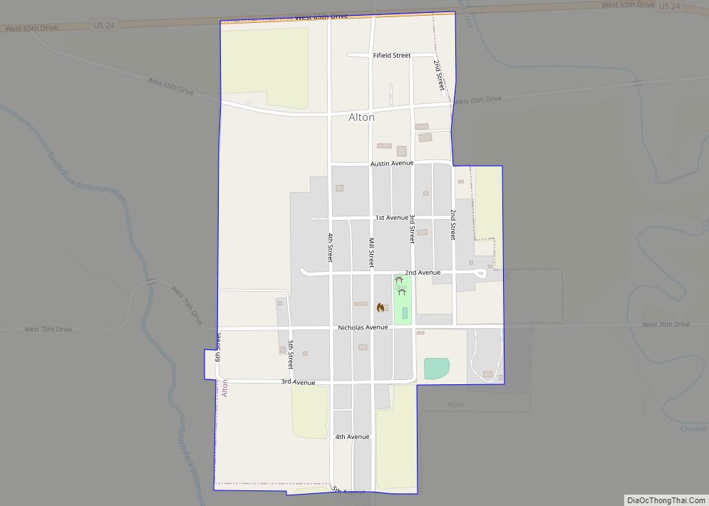 Map of Alton city, Kansas