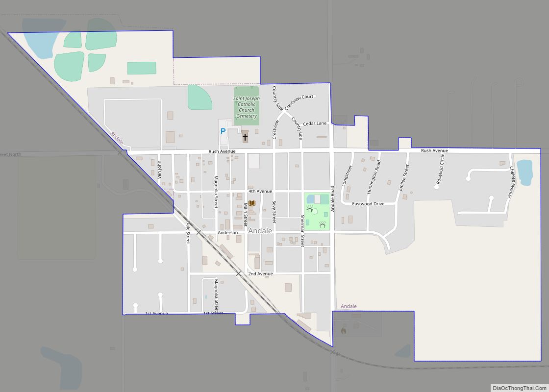 Map of Andale city