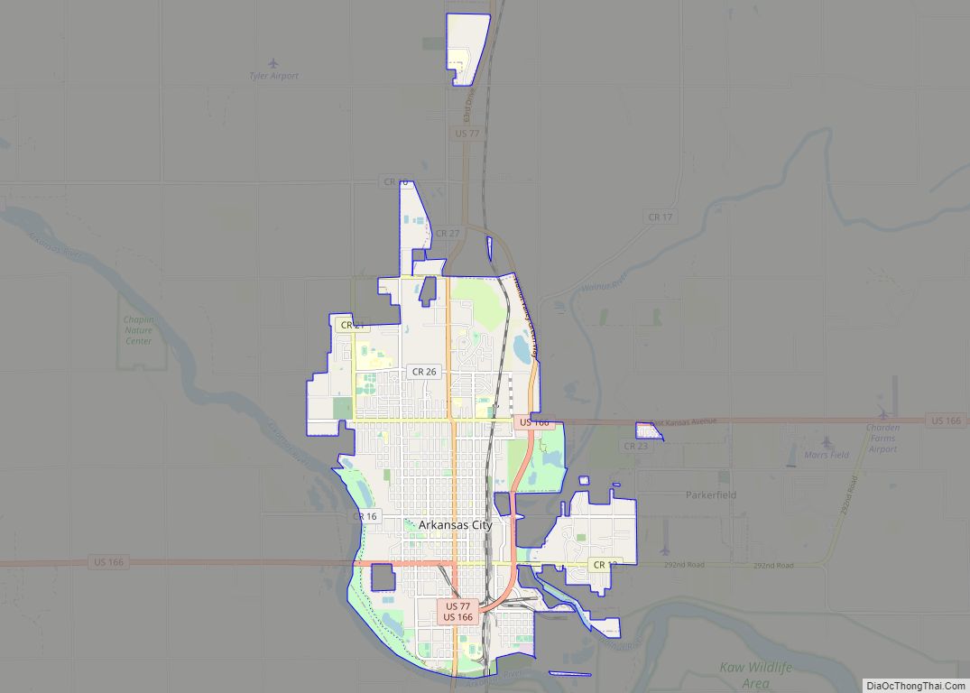 Map of Arkansas City, Kansas
