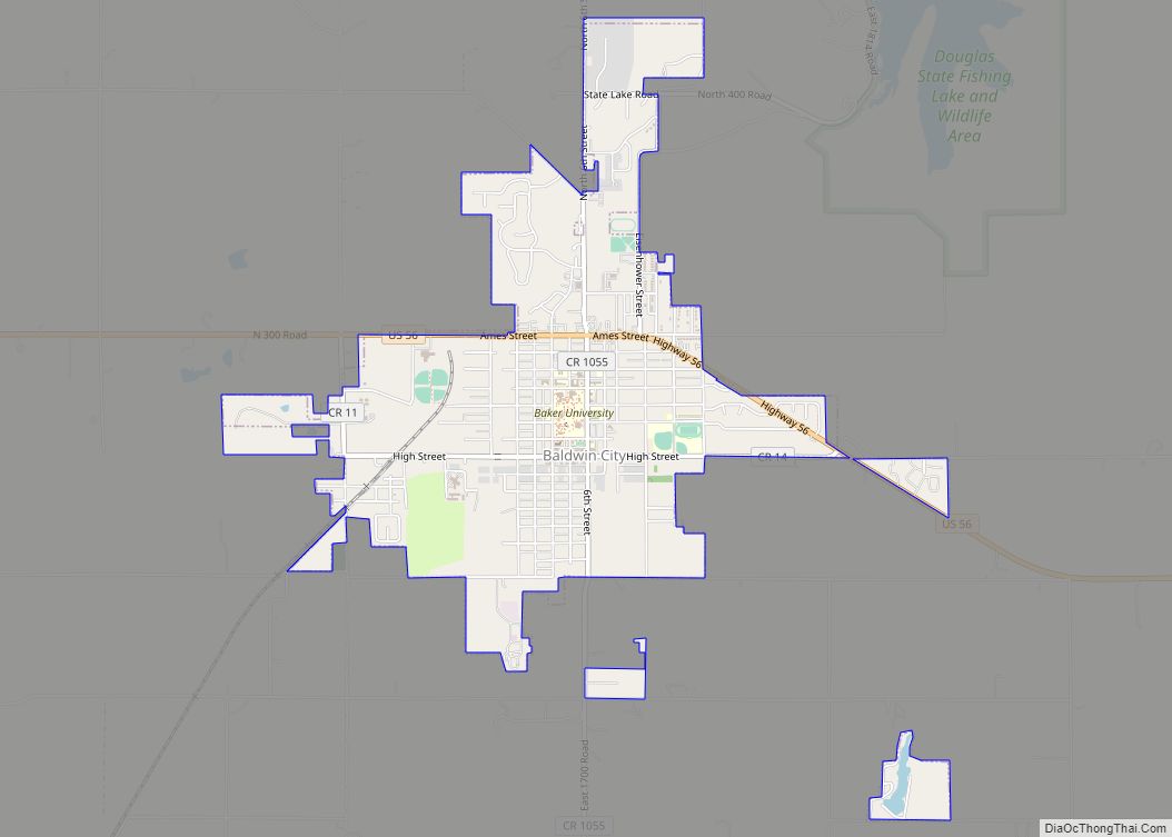 Map of Baldwin City city