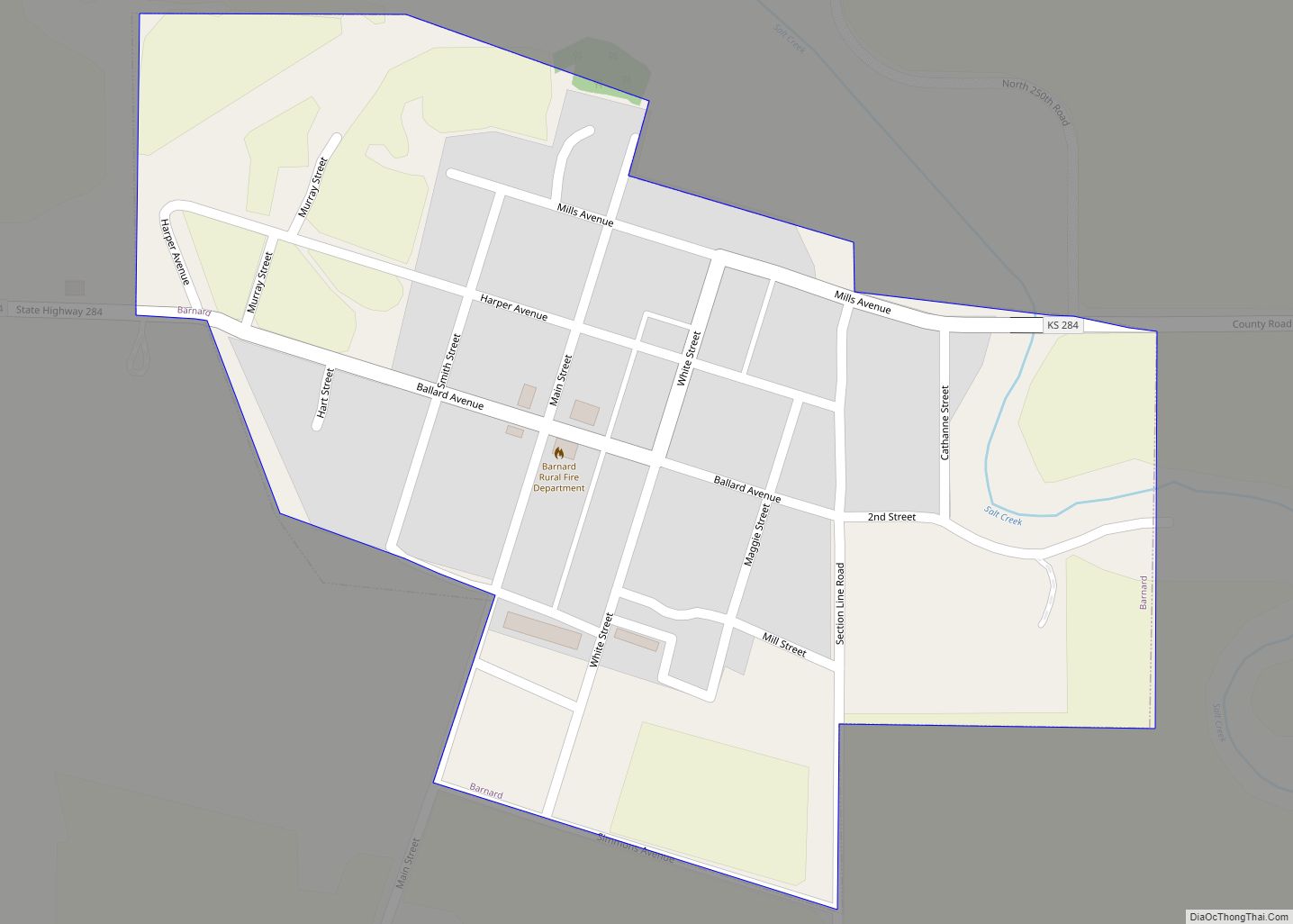 Map of Barnard city