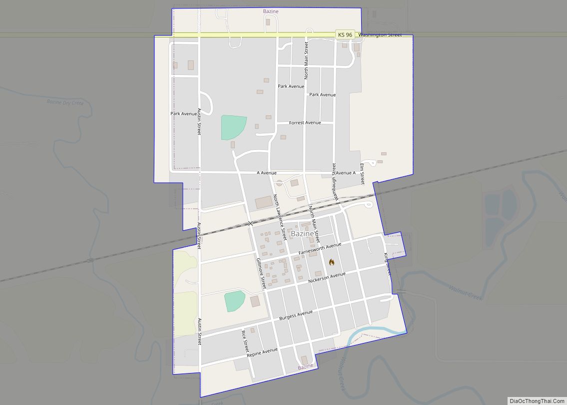Map of Bazine city