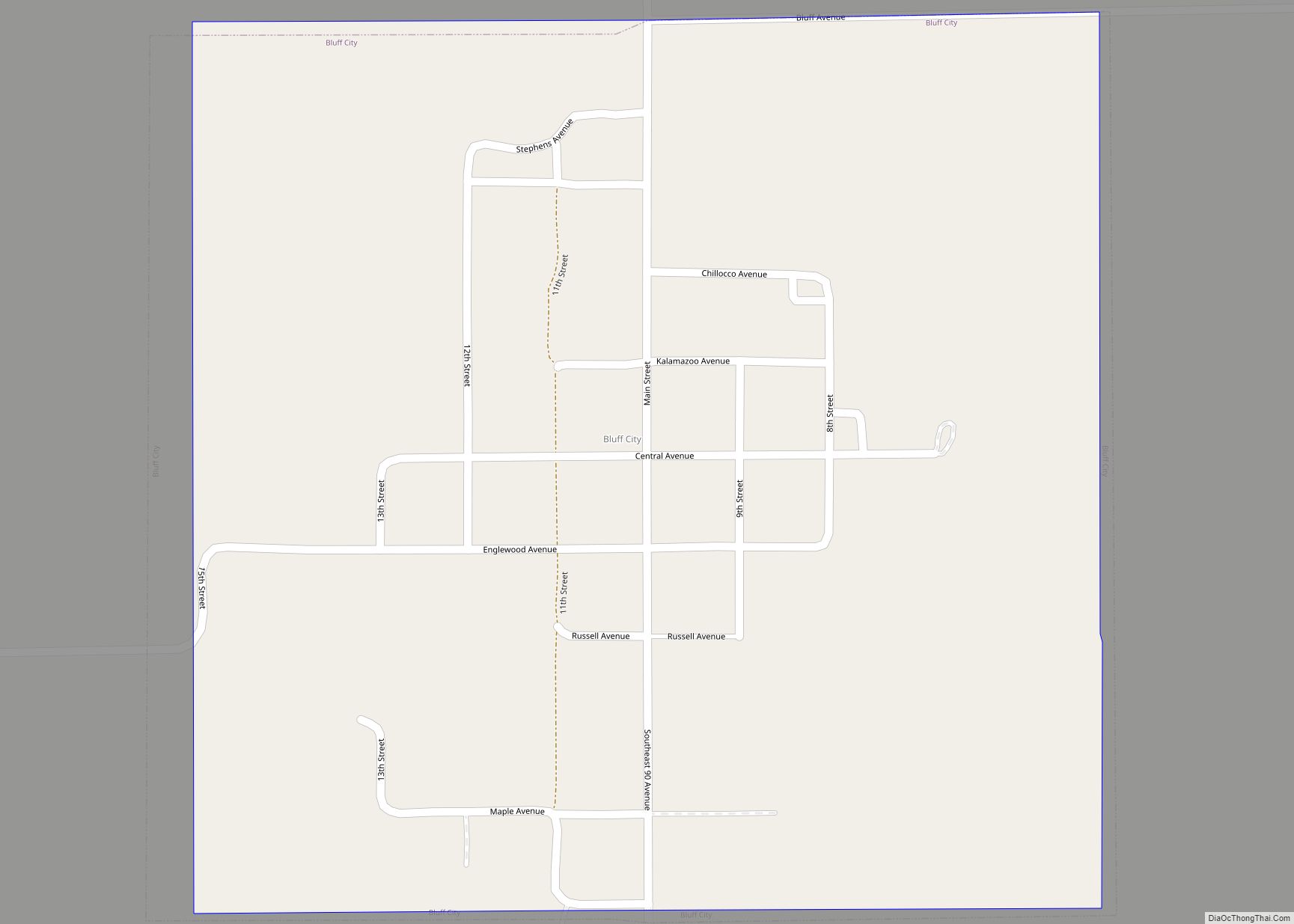 Map of Bluff City, Kansas