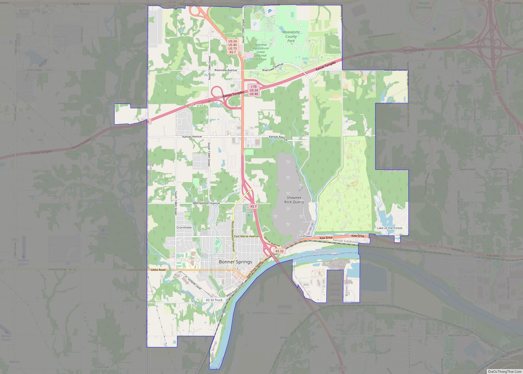 Map of Bonner Springs city