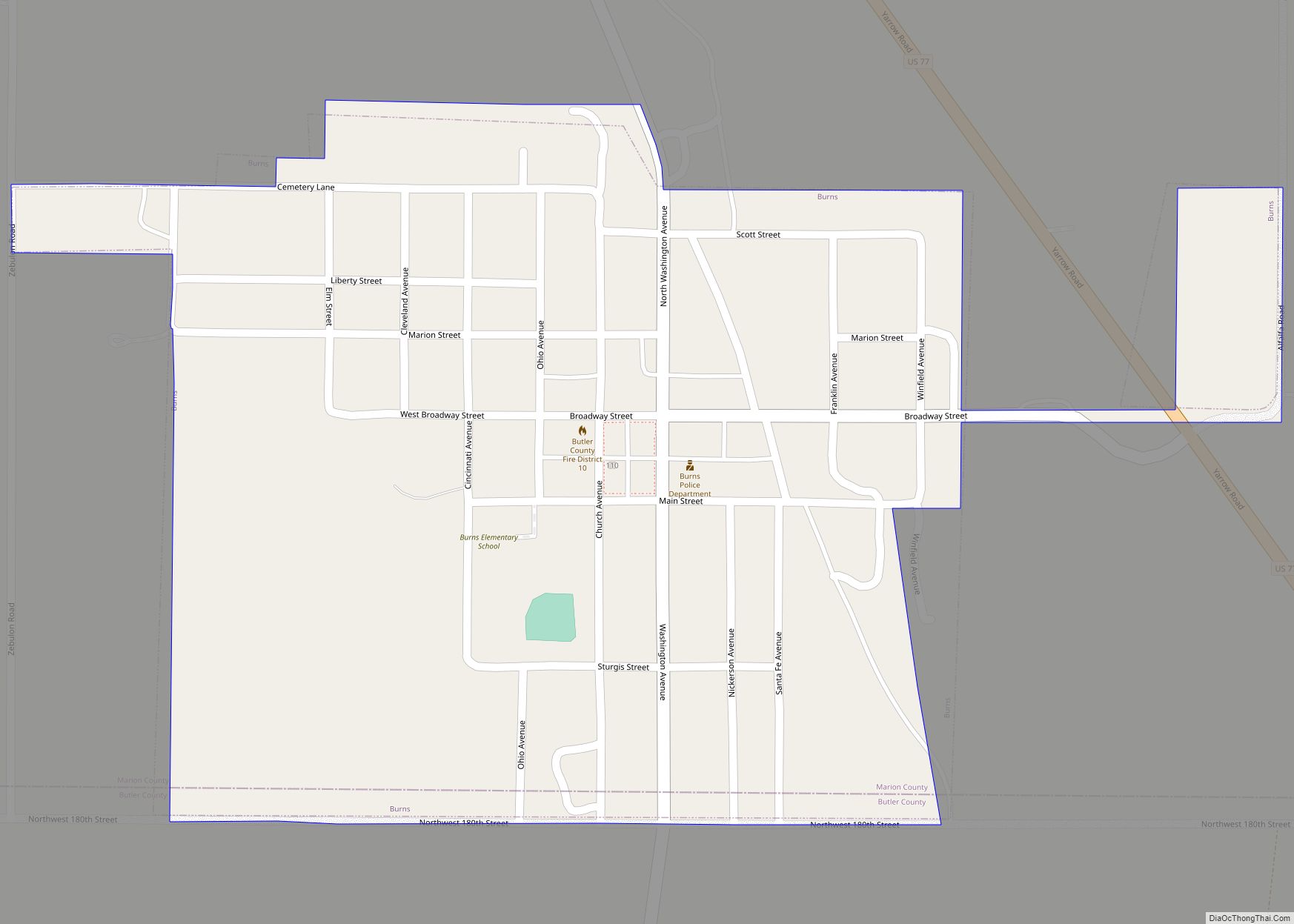 Map of Burns city