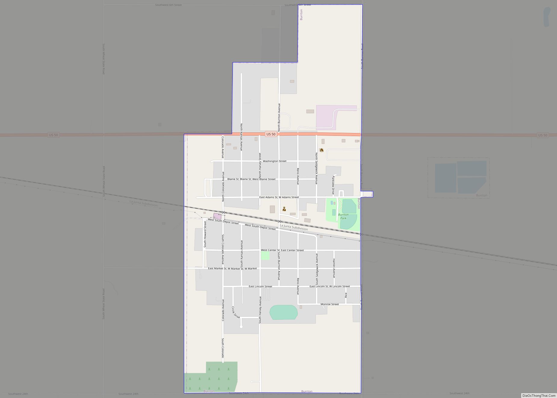 Map of Burrton city