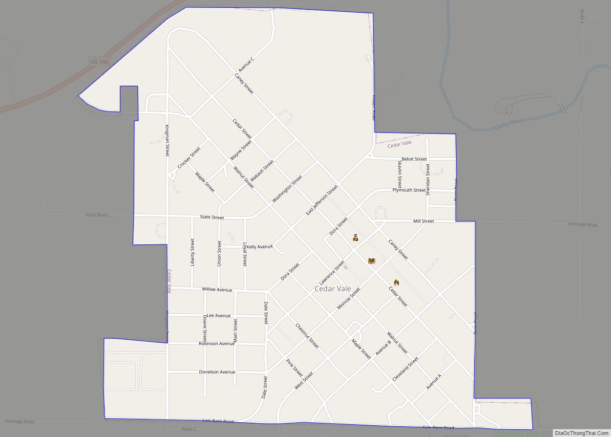 Map of Cedar Vale city