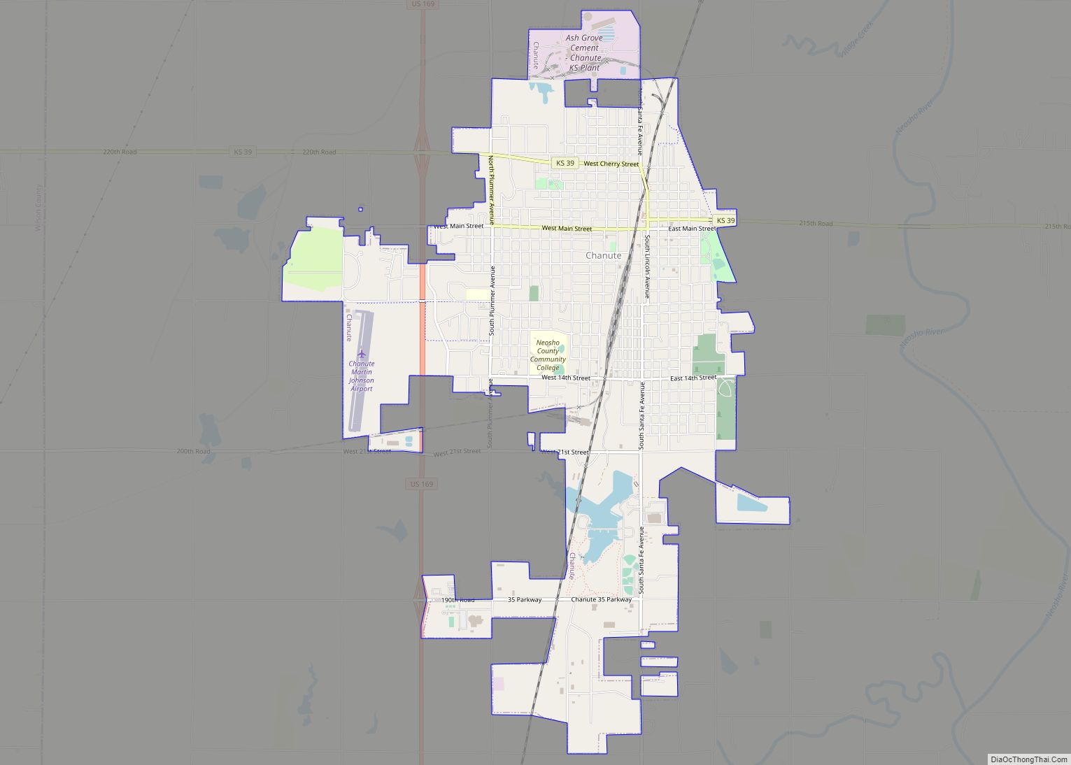 Map of Chanute city