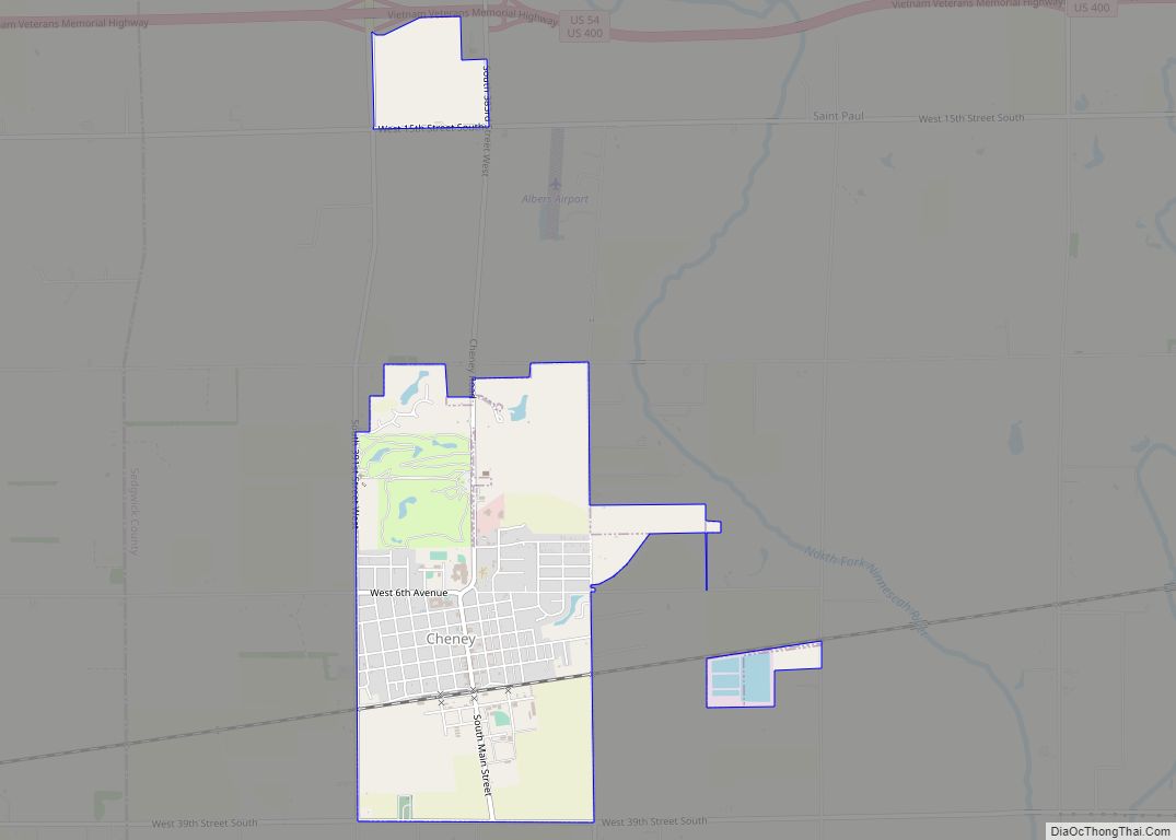 Map of Cheney city