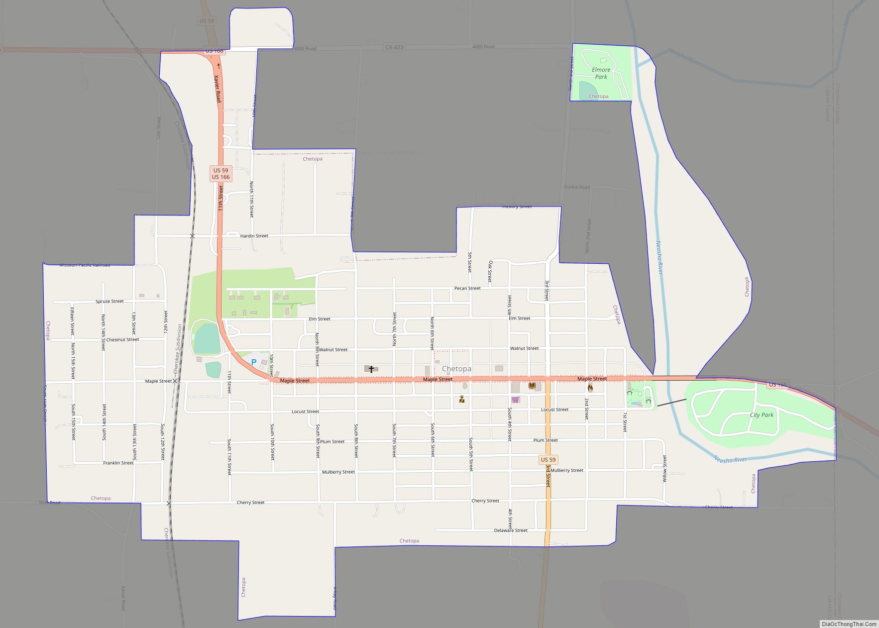 Map of Chetopa city