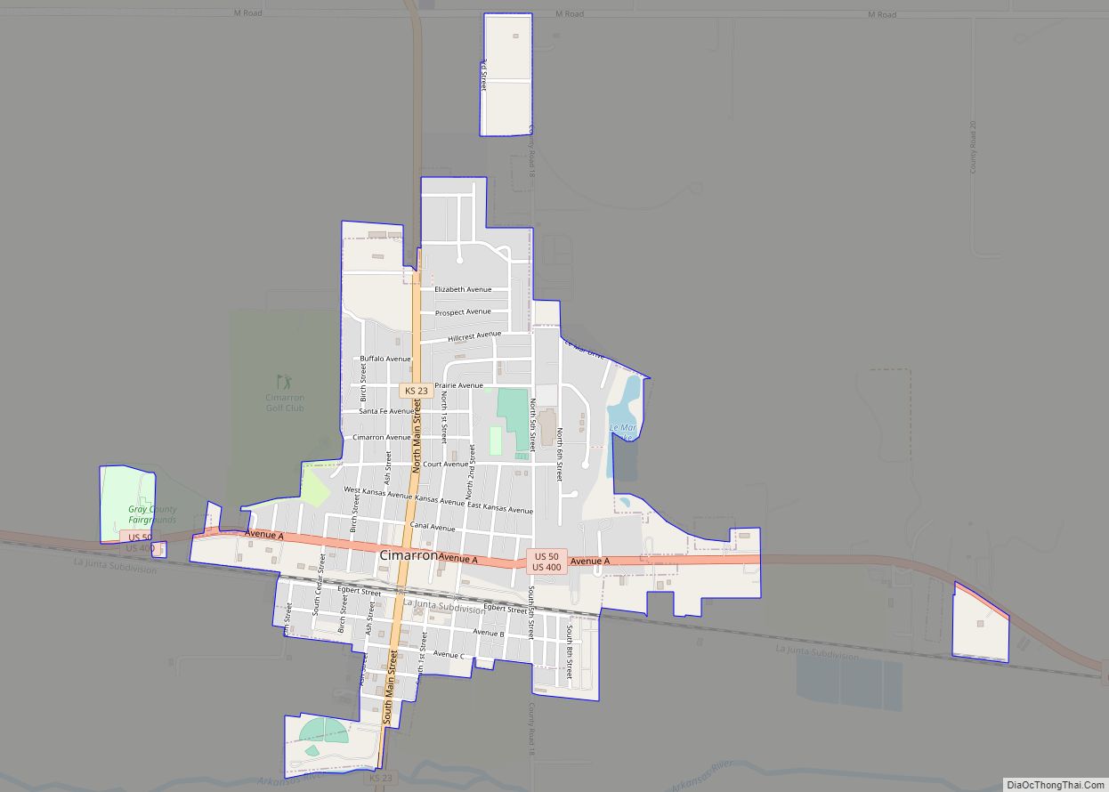 Map of Cimarron city