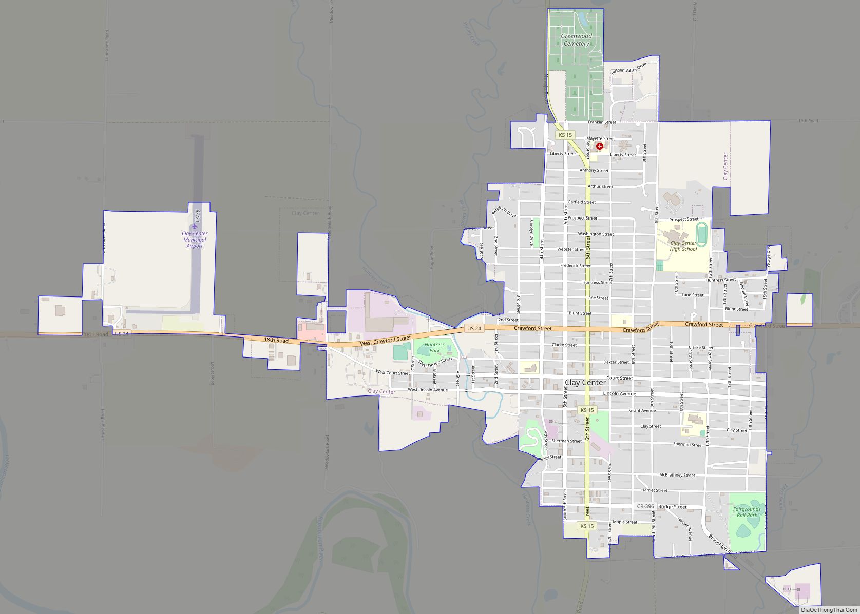 Map of Clay Center city
