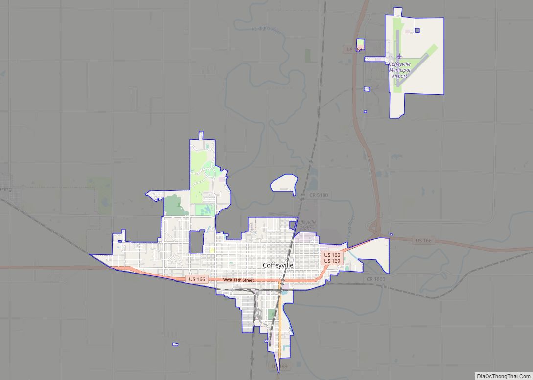 Map of Coffeyville city