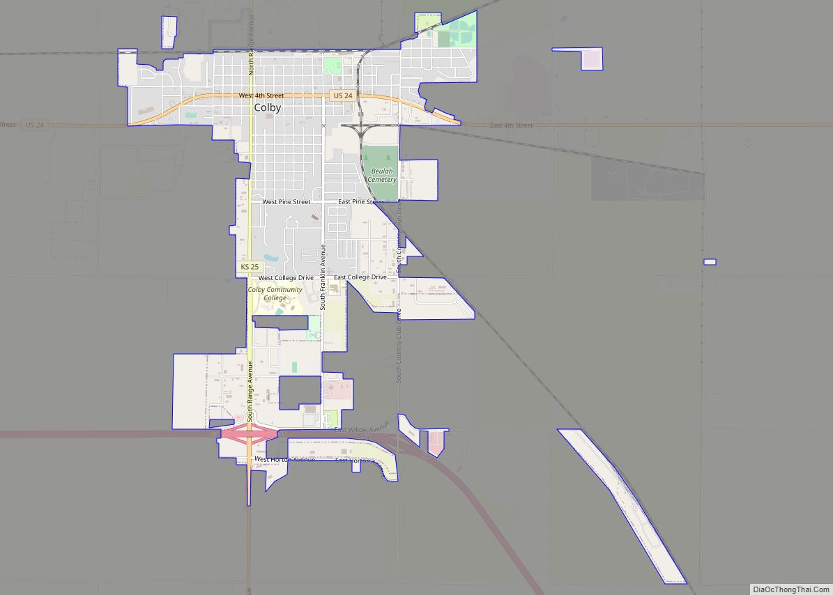 Map of Colby city
