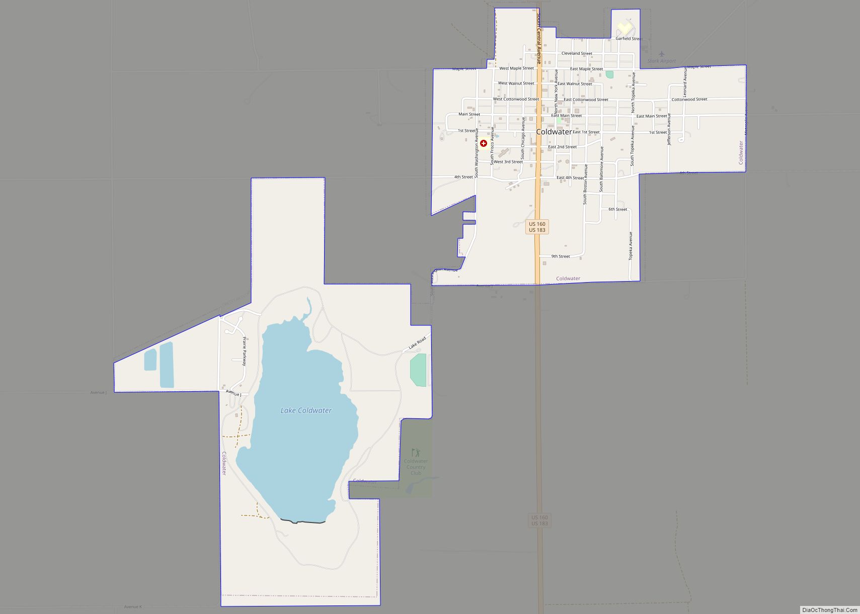 Map of Coldwater city