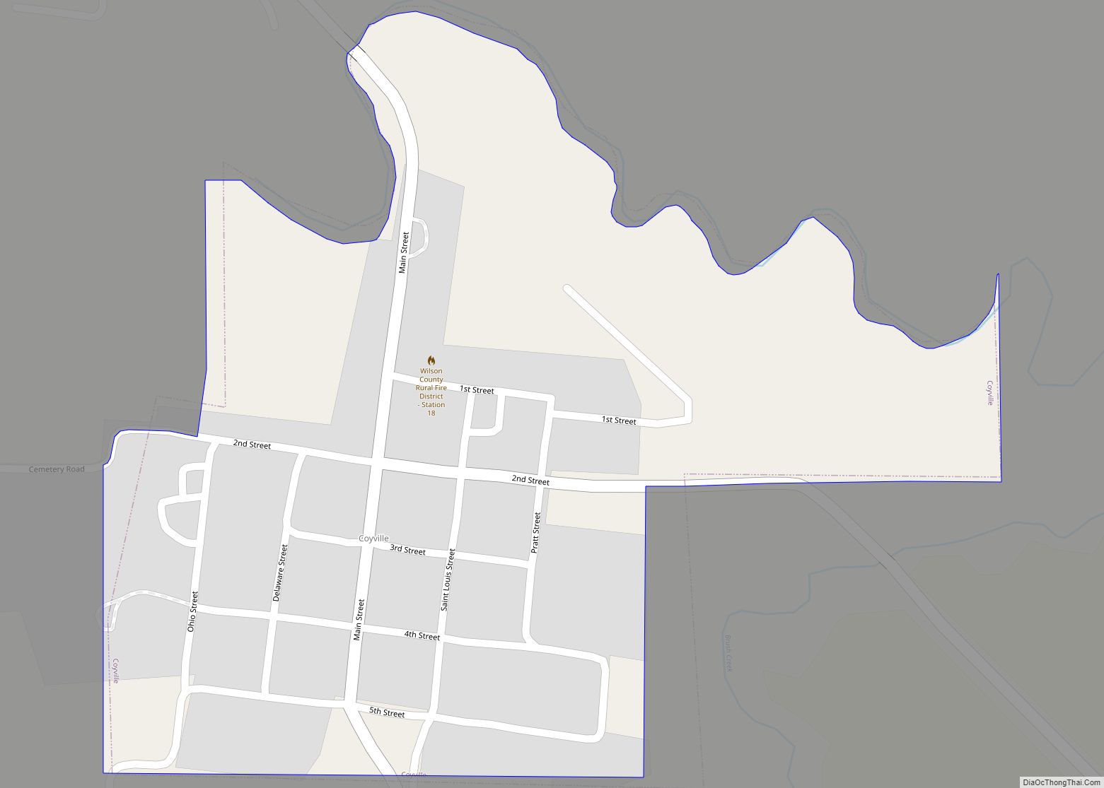 Map of Coyville city