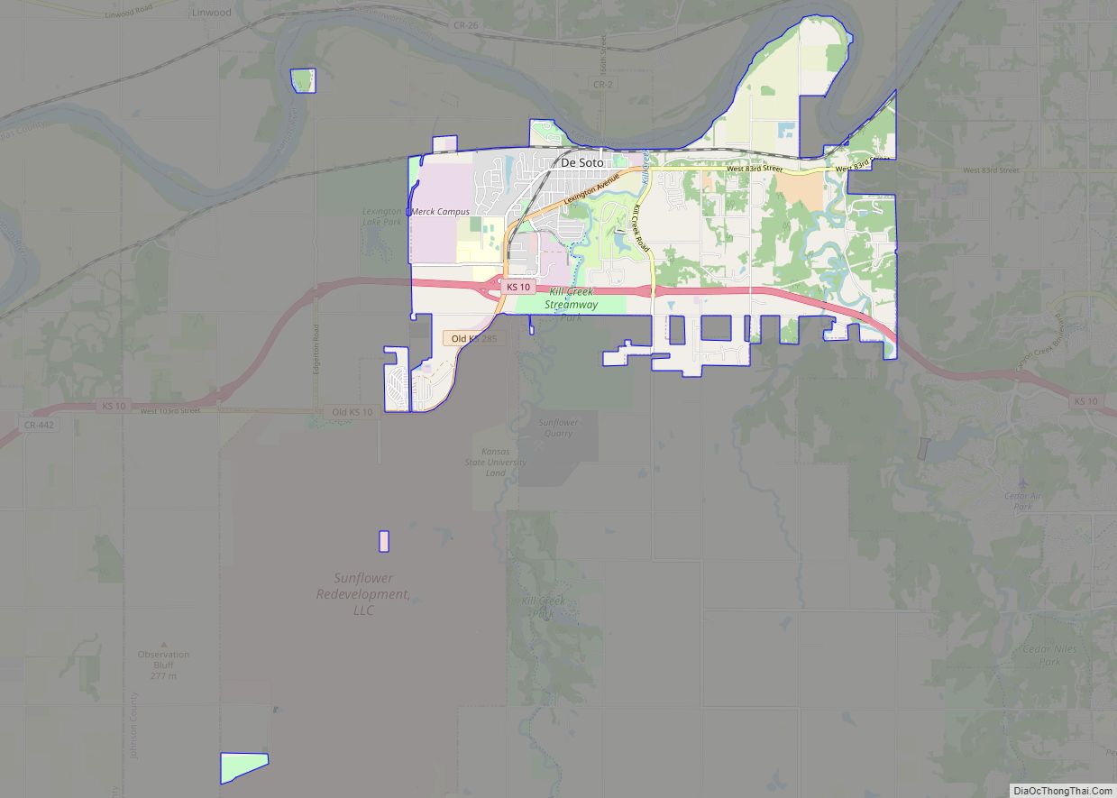 Map of De Soto city, Kansas