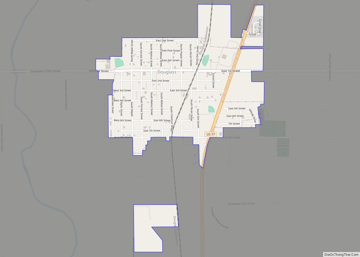 Map of Douglass city