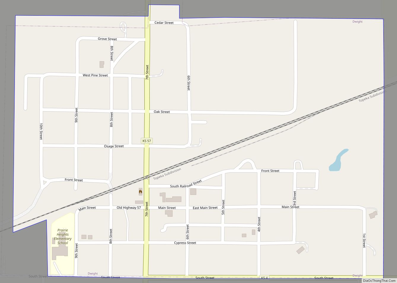 Map of Dwight city, Kansas