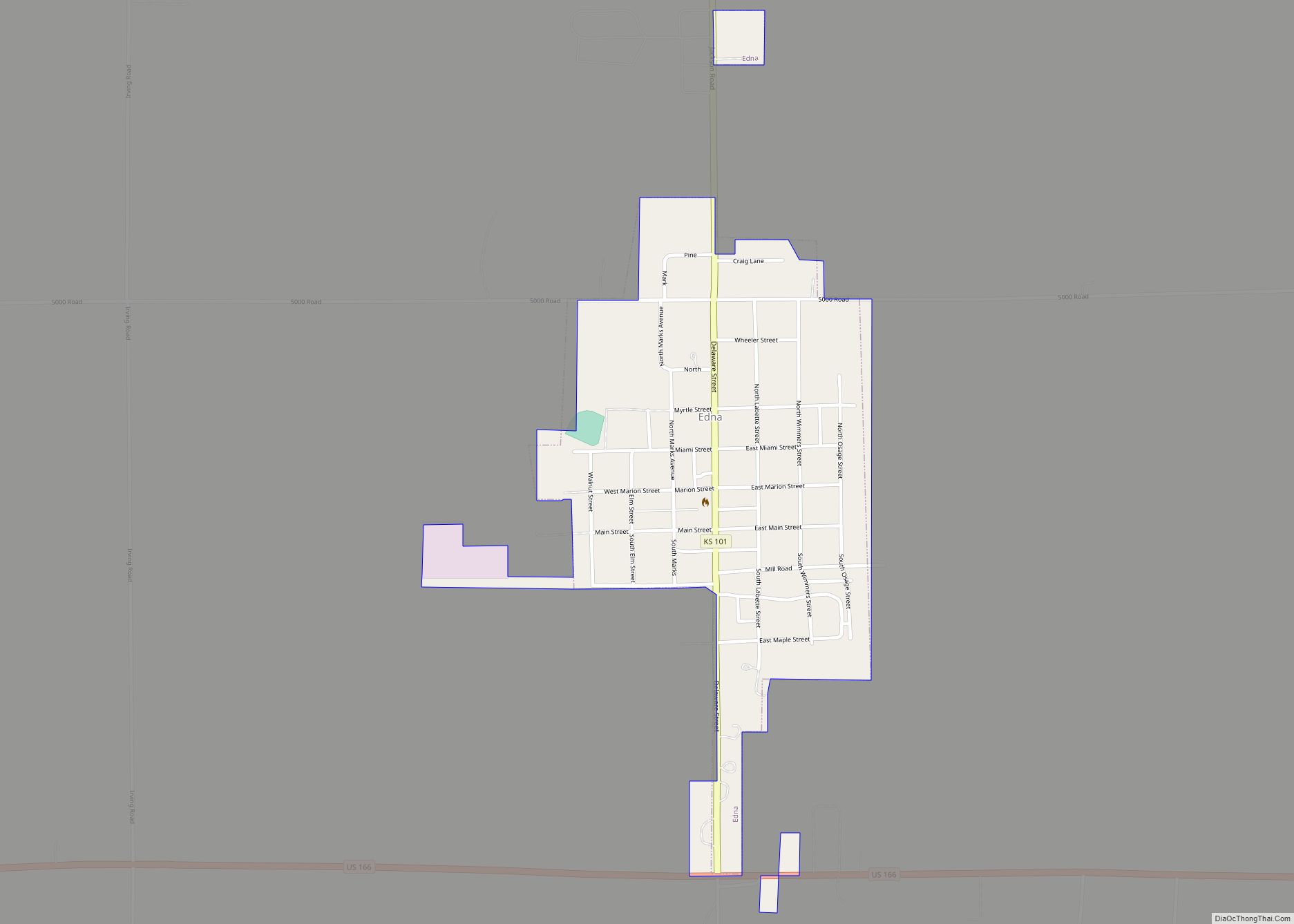 Map of Edna city, Kansas