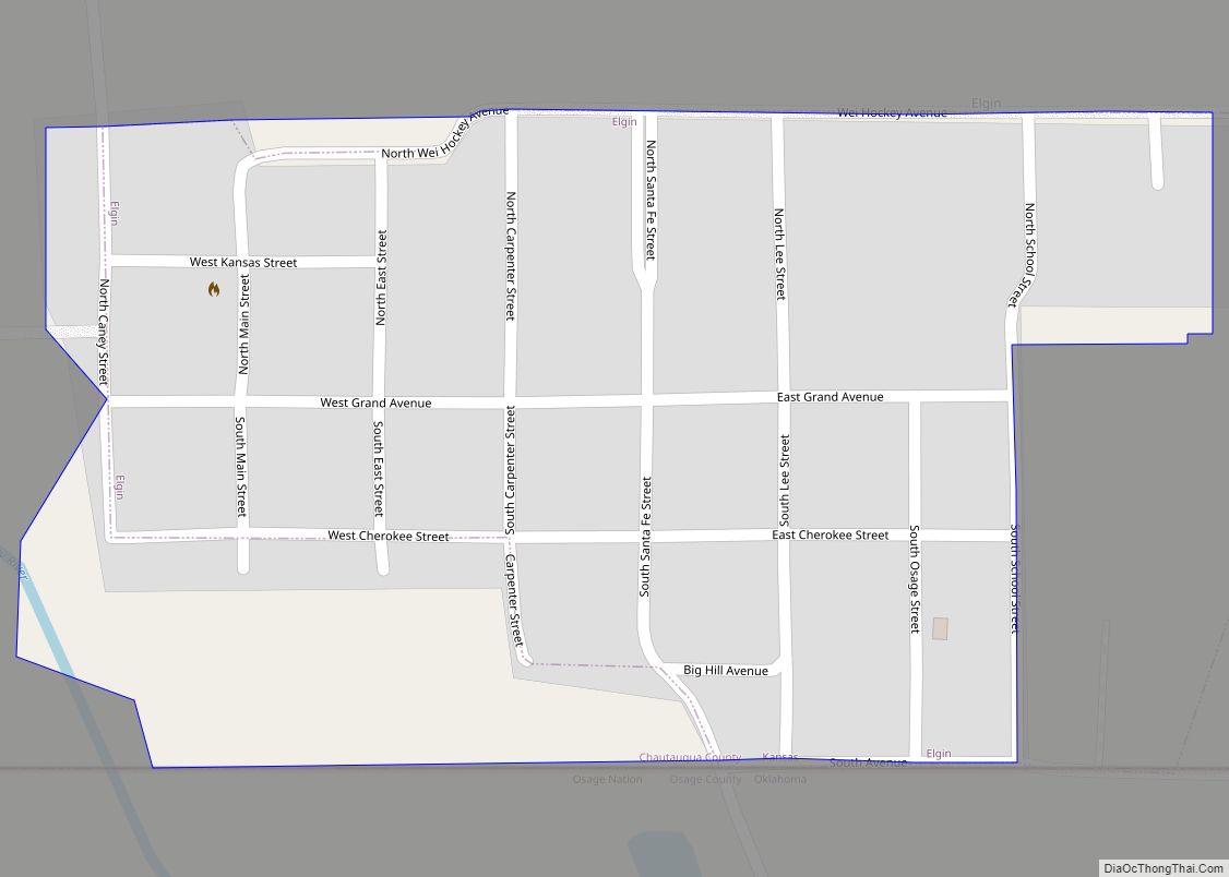 Map of Elgin city, Kansas