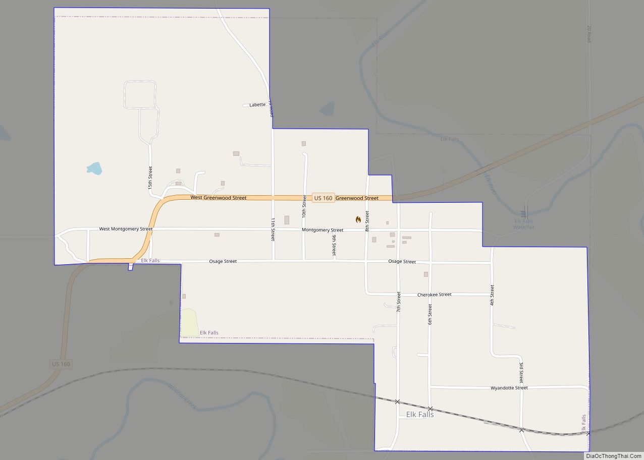 Map of Elk Falls city