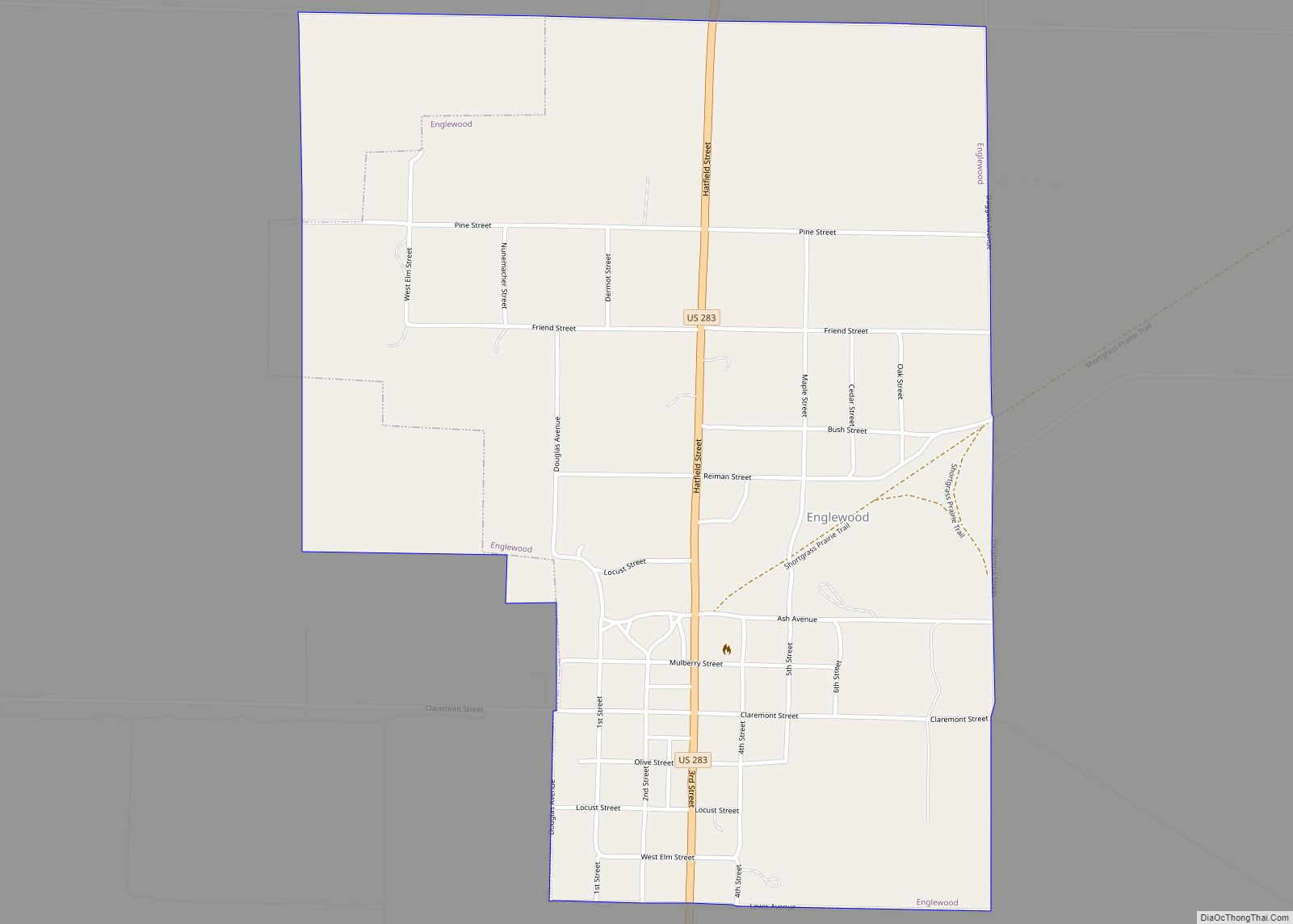 Map of Englewood city, Kansas